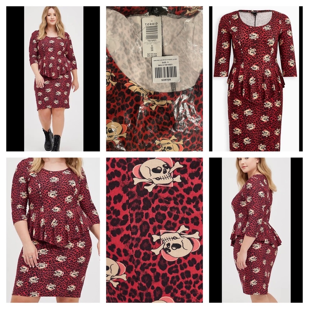 NWT Torrid Skull Peplum Dress size 5